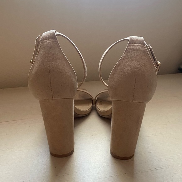 Lulu’s Taylor Natural Suede Ankle Strap Heel- Size 6.5 - Picture 3 of 5